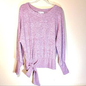 SATURDAY SUNDAY ANTHROPOLOGIE PEYTON BRUSHED LIGHT RASPBERRY PINK SWEATER XS NWT